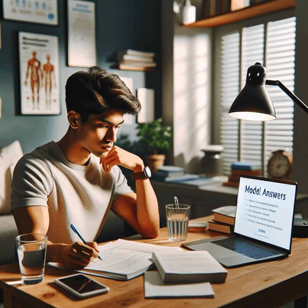 Student studying with laptop and textbooks